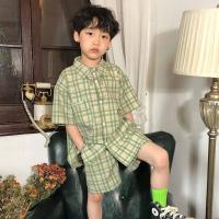 ราคา สูท2ชิ้นสไตล์เกาหลีสำหรับเด็กเสื้อลายสก๊อตและกางเกงเด็กผู้ชาย (21559312774)