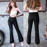 ราคา ส่งเร็ว iFashion 119 กางเกงยีนส์ขาม้าเล็ก เอวสูงยืด ขา 9 ส่วน สีดำ ปลายขาตัดรุ่ย กางเกงผู้หญิง เสื้อผ้าแฟชั่น (1800342599)