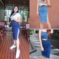 ราคา ไซส์ 2XL 6XL Fineday Jeans กระโปรงยีนส์ ผ่าข้าง ผู้หญิง รัดรูป ทรงสอบ ผ้ายืด ป้ายกวาง Looktrend พลัสไซส์ สาวอวบ (21400486223)