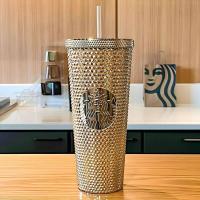 ราคา แก้วเก็บอุณหภูมิ Starbucks Gold Bling Cold Cup แก้วหนามทอง สตาร์บัคส์ พร้อมหลอด 710ml A02 (21541999409)