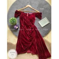 ราคา SG909 เดรสสั้น เดรสออกงาน เดรสกำมะหยี่ สายเดี่ยว เนื้อผ้ากำมะหยี่ ยืดเยอะ (21625261687)