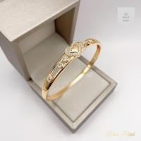 ราคา เพชรกลิ้งได้ กำไลข้อมือหัวใจสีทองประดับเพชร รอบวง19 5cm (21579365097)