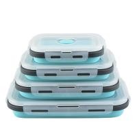 ราคา ชุด4ชิ้น 4ชิ้น กล่องข้าวกลางวันซิลิโคนพับได้สี่เหลี่ยมเกรดอาหาร OPP เตาอบไมโครเวฟกล่องใส่อาหารกล่องเก็บรักษาในตู้เย็น (20454770758)