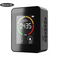 ราคา Air Monitor CO2เครื่องตรวจจับก๊าซคาร์บอนไดออกไซด์เรือนกระจกคลังสินค้าคุณภาพอากาศอุณหภูมิความชื้น Monitor Fast LCD Measuring Meter (16155754170)