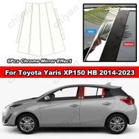 ราคา 6ชิ้นวัสดุโครเมี่ยมสำหรับติดประตูหน้าต่างรถคอลัมน์กลางตรงกลางเสา B C ปกหลังรถยนต์ Toyota Yaris XP150แฮทช์แบค2014 2015 2016 2017 2018 2019 2020 2021 2022 2023สติกเกอร์เอฟเฟกต์กระจก (20749817425)