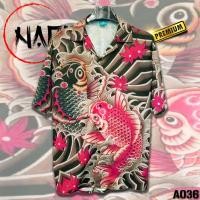 ราคา NAPA Hawaii เสื้อฮาวายลายปลาคาร์ฟ A036 (16394057241)