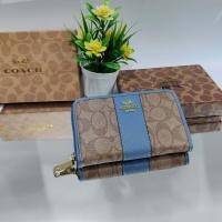 ราคา NEW กระเป๋าสตางค์ใบกลางแบบซิปรอบขนาด 6 นิ้วใบกลางสำหรับผู้หญิง (19603285032)