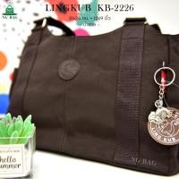 ราคา กระเป๋า สะพาย ข้าง ผู้หญิง แถมสายปรับความยาวได้ Lingkub ของแท้ รุ่นKB2226 ขนาด31x24 ซม 12 2 9 4นิ้ว ผ้าพีวีซีกันน้ำได้ ทน เบา ช่องใส่ของเยอะ ถูก (10182787599)