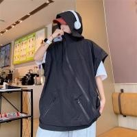 ราคา LIVE GREAT ชุดทำงานแบบอเมริกันชั้นนำของผู้ชายเสื้อสเวตเชิ้ตแบบเปลือกแข็งบางเสือกั๊กมีหมวกแขนกุดเสื้อแขนสั้นของช่างภาพ (21495049057)