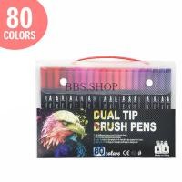 ราคา ปากกาเมจิก 2 หัว หัวพู่กัน หัวเส้นเล็ก ปากกาสีน้ำ สีสวยคมชัด 12 24 36 48 60 80 100 120 สี พร้อมส่งจากไทย (21270631836)