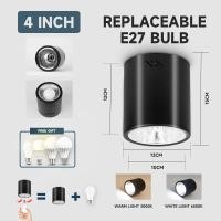 ราคา Led โคมไฟเพดาน โคมไฟดาวน์ไลท์ ติดลอย 3 5นิ้ว 4นิ้ว ดาวไลท์ led หลอดไฟแบบถอดเปลี่ยนได้ E27 Downlight ไฟ led เพดาน (21581598107)
