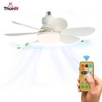 ราคา พัดลมติดเพดาน Thunlit พร้อมรีโมทคอนโทรลไฟ E27พัดลมติดเพดานที่คมชัด16 5นิ้ว30W หรี่แสงได้ (21517487943)