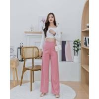 ราคา กระบอกใหญ่ ผ้าฮานาโกะ เอวสูง ทรงสวย เก็บพุง (17389980338)