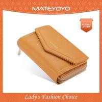 ราคา MATEYOYO กระเป๋าเงินของผู้หญิงแฟชั่นเรียบง่ายกระเป๋าใส่เงินจุได้เยอะกระเป๋าใส่เงินอเนกประสงค์มีซิปกระเป๋าเงินใส่บัตรหนัง PU กระเป๋าสตางค์แบบบาง (16800782736)