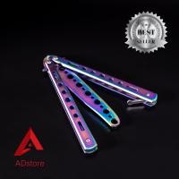 ราคา Balisong มีดบาลิซอง มีดควง มีดซ้อม มีดผีเสื้อ แบบไร้คม สำหรับซ้อมควง สีรุ้ง ไทเทเนียม (3421910505)