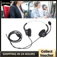 ราคา ดีลสุดร้อนแรง RJ9ชุดหูฟังโทรศัพท์มีสายหูฟังโทรศัพท์พร้อมไมโครโฟนตัดเสียงรบกวนสำหรับ Call Center บริการลูกค้า (10520255397)