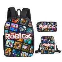 ราคา Roblox peripheral cartoon printed backpack shoulder bag pencil case three piece set can be customized (20585414623)