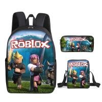 ราคา Roblox peripheral cartoon printed backpack shoulder bag pencil case three piece set can be customized (20585414687)