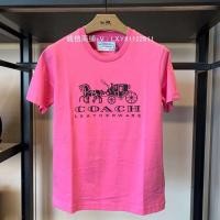 ราคา Coach เสื้อยืดผู้หญิงสไตล์ใหม่ลายรถม้าแขนสั้นคอกลมลำลอง (16594406959)