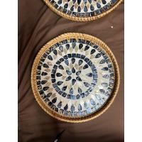 ราคา ถาดฝังมุก สานขอบด้วยต้นหวายแท้ ไซส์ใหญ่ เสริฟอาหาร วางของเบรค ใส่ขนม ชุดน้ำชา กาแฟ (21646293636)