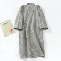 ราคา เสื้อคลุมอาบน้ำผ้าฝ้ายแท้สไตล์ญี่ปุ่นชุดกิโมโนไซส์ใหญ่สำหรับผู้ชายชุดคลุมนอนชุดนอนบางสำหรับฤดูใบไม้ผลิและฤดูร้อนชุดอาบน้ำแบบผูกเชือก (21273967470)