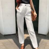 ราคา Branché Pants Straight Long High Waist White Business style Trousers กางเกงขายาว กางเกงขากระบอก สไตล์ธุรกิจ ผู้หญิง เอวสูง หลวม ใส่เดินทาง สีขาว 2403006770101 (21565022345)