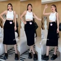 ราคา Acasey กระโปรง ผ้ายีนส์ กระโปรงคาร์โก้ ทรงดินสอ ผ้ายืด ไซส์ S XL (21408616960)