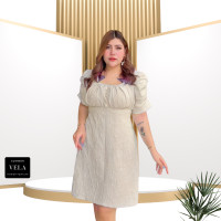 ราคา DS33 Dress ชุดเดรสสาวอวบ เดรสสีชมพู ผ้าด๊อบบี้ แบรนด์ไทย แฟชั่นสาวอวบ เดรสใส่งานบุญ ชุดออกงาน (21381449380)