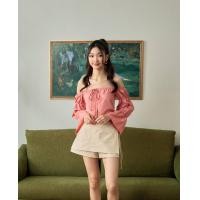ราคา Closet Crush Lemonade เสื้อปาดไหล่แขนยาวสีชมพู (21385558509)