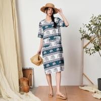 ราคา ชุดเล่นสงกานต์ Branché Dresses short sleeves V Neck Loose Fashion Long Skirts ฮาวาย ชุดเล่นสงกานต์ ลายช้าง ทรงหลวม ใส่สบายๆ กระโปรง กระโปรงยาว ชุดเดรส สีเขียว สไตล์ไทย 2402002410101 (21509053570)