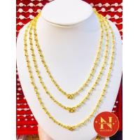 ราคา สร้อยคอลายเม็ดประคำตัดลาย ขนาด 4 มิล น้ำหนัก 1 บาทและขนาด 6 มิล น้ำหนัก 2 บาท ทองหุ้ม ทองชุบ นพคุณห้างทอง (19476208513)