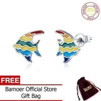 ราคา BAMOER ต่างหูหมุดรูปปลาสีรุ้งสำหรับผู้หญิงเครื่องประดับแฟชั่นเงินแท้925 SCE824 (19720568136)