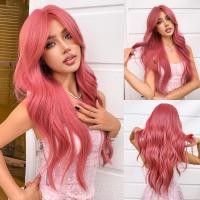 ราคา วิกผมหยักศกยาวสีชมพูแตงโมสีแดงวิกผมมีผมม้าข้างสำหรับสาวๆและสุภาพสตรีใช้ในงานปาร์ตี้คอสเพลย์ทุกวัน (21431382705)