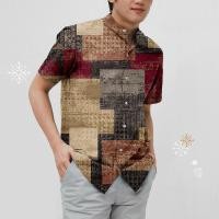 ราคา 2567เสื้อลายสก็อตสำหรับผู้ชายเสื้อแนวสตรีทแบบลำลองเสื้อพลัสไซซ์เสื้อเชิ้ตวินเทจแขนสั้นสำหรับผู้ชาย (21510462860)