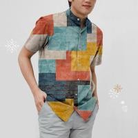 ราคา 2567เสื้อลายสก็อตสำหรับผู้ชายเสื้อแนวสตรีทแบบลำลองเสื้อพลัสไซซ์เสื้อเชิ้ตวินเทจแขนสั้นสำหรับผู้ชาย (21510462870)