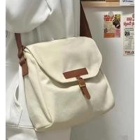 ราคา ELACCENT กระเป๋าผ้าแคนวาส กระเป๋ากระเป๋าเอกสารผ้าแคนวาสญี่ปุ่น Ins กระเป๋าสะพายข้างสีเดียวกันทั้งหมดความจุมากย้อนยุคของผู้หญิงกระเป๋าสะพายข้ามไหล่มีดีไซน์ทำเอง กระเป๋าผ้าcanvas กระเป๋า พายข้าง (211930
