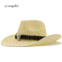 ราคา QZH หมวกคาวบอยตะวันตกที่มีปีกกว้างฤดูร้อนหมวกฟางสำหรับผู้ชายผู้หญิงกลางแจ้งปานามาชายหาด C Owgirl หมวก (15648573805)