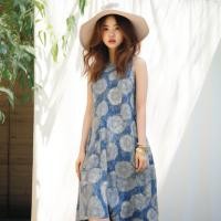 ราคา Closet Crush เดรสยาวแขนกุดพิมพ์ลาย สีน้ำเงิน (21527098684)