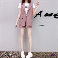 ราคา TW2778 เซท 2 ชิ้น เสื้อสูท Blazer กางเกงขาสั้น (2083952515)