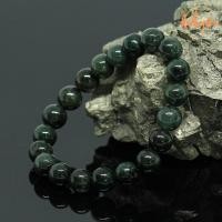 ราคา หินหยกพม่า โทนเข้ม หินหยกแท้100 ขนาด 10 มิล Jade กำไลหินมงคล หยกเขียว หินสีเขียว by ออมทอง (824100101)