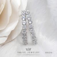 ราคา ต่างหูห่วง ฝังคริสตัลเพชรกลม Round Brilliant Shape 4 มิลรอบวง มี2สี ขนาดพอเหมาะ ตุ้มหู เครื่องประดับ ValueJewelry ER1219 ER1220 (21051361686)