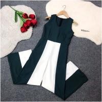 ราคา B10564 Jumpsuit แขนกุดทูโทน Two tone sleeveless jumpsuit (13127041726)