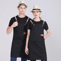 ราคา ช่างทำผมผ้ากันเปื้อนห้องครัวร้านทำเล็บร้านชานมหญิงร้านอาหารกางเกงยีนส์ Workwear ผ้ากันเปื้อนกันน้ำสำหรับผู้ชาย (21655871647)