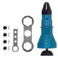 ราคา Electric Rivet ชุดหัวยิงรีเวท เครื่องยิงรีเวท หัวยิงดีเบต พร้อมหัวเปลี่ยน 4 ขนาด เครื่องยิงรีเวทไฟฟ้า ยิง ย้ำ ตะปู รีเวท ง่ายดาย (889230105)