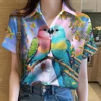 ราคา เสื้อสงกรานต์2567 เสื้อลายดอก เสื้อฮาวาย เสื้อ เสื้อพิมพ์ลายสัตว์สีสันสดใส เสื้อพิมพ์ลายนกแก้ว สายรุ้ง หรูหรา เสื้อเชิ้ตแขนสั้นสบาย ๆ ฤดูร้อน เสื้อเชิ้ตผู้หญิงน่ารัก เสื้อเชิ้ตผู้หญิงสวย ๆ เสื้อพิมพ์ล