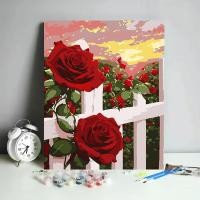 ราคา Nanafine Thai Shipping 30 40 ซม DIY ภาพวาดสีน้ำมันดิจิตอลมือวาดภูมิทัศน์ภาพวาดพระอาทิตย์ตกดอกกุหลาบภาพวาดตกแต่ง (21378616469)