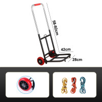 ราคา REALM รถเข็น 2ล้อ รถเข็นพับได้ รถเข็นของ Cart รถเข็นอเนกประสงค์ พับได้ ยืดได้ ล้อ PU ล้อยาง ฟรี เชือกผูก 3 เส้น (21419804237)