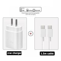 ราคา GenesVilla samsung ชาร์จเร็วสุด ชุดชาร์จ 25W หัวชาร์จเร็วซัมซุงของ Type C to Type C cable รองรับรุ่น A53 S21 S22 S23 A70 A72 A73 ประกัน 1ปี (21382947970)