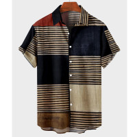 ราคา เสื้อแฟชั่นเสื้อเชิ้ตผู้ชายชายเสื้อแฟชั่นเสื้อผ้าลำลองไล่ระดับสีแขนสั้นเสื้อยืดเสื้อขนาดใหญ่ผู้ชาย (20675167143)