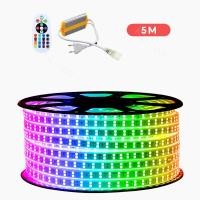 ราคา ไฟ LED แถบ RGB เพดานสีสันสดใส 220v5050 สองแถว 120 ไฟแถบไฟแรงดันสูงสีสันสดใสแถบไฟ RGB ต้องใช้คอนโทรลเลอร์ (21378893277)